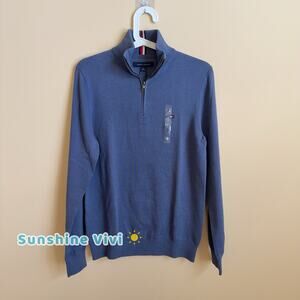 NWT Tommy Hilfiger Tommy Men's Quarter Zip Sweat Navy small